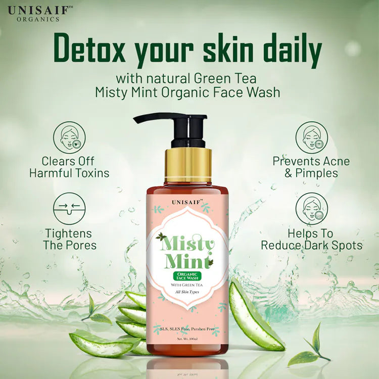 Unisaif Misty Mint Green Tea Face Wash-100ml